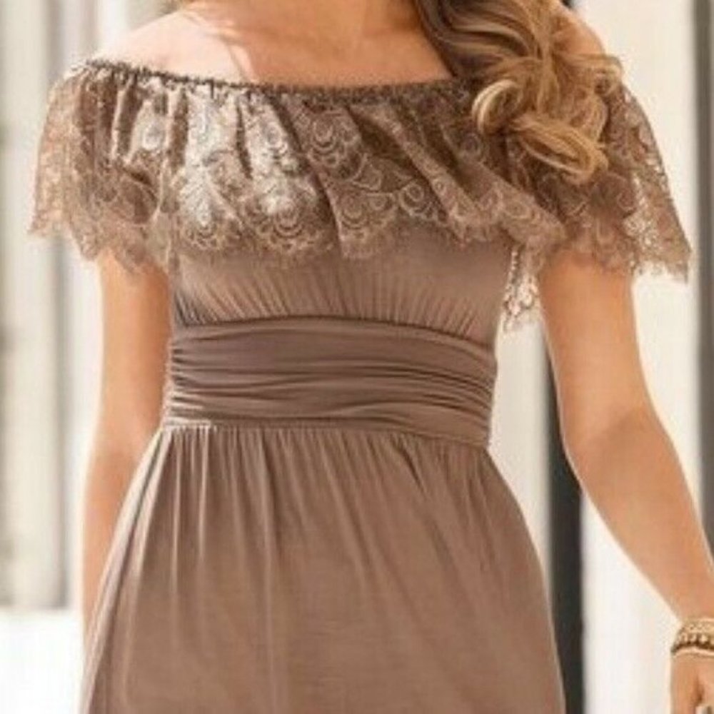 Boston Proper "banded lace" off the shoulder Top